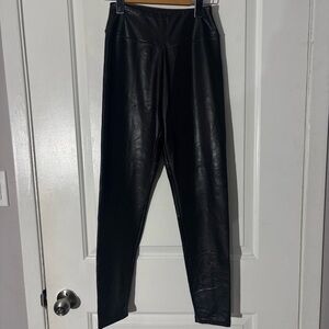 SHEIN Black Faux Leather Skinny Pants